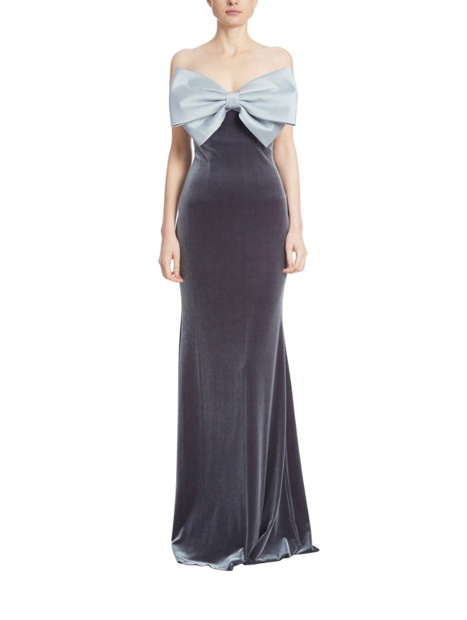 Strapless Stretch Velvet Gown - Park Lane Styling & Consulting