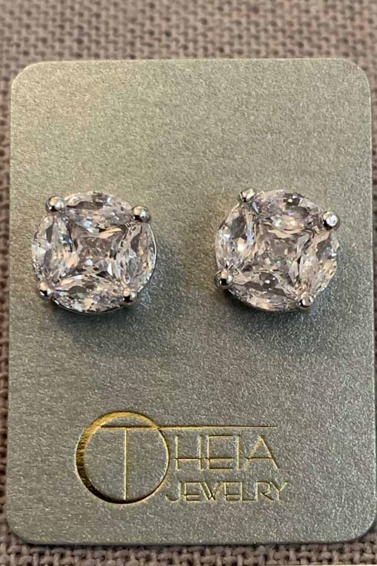 Lucia stud earrings in Princess cut center - Park Lane Styling & Consulting