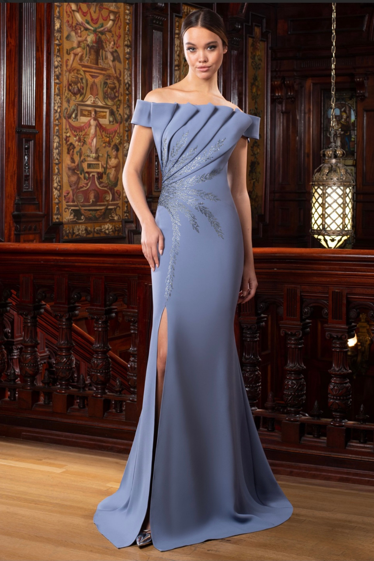 Pleated Bodice Off Shoulder Sheath Silhouette - Park Lane Styling & Consulting