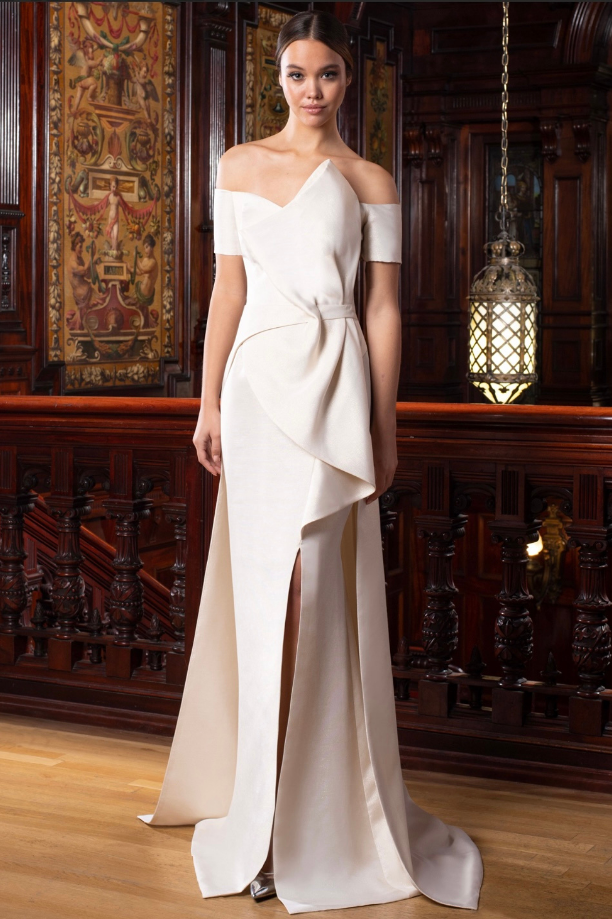 Ruffle Embellished Slit Sheath Silhouette with Slit - Park Lane Styling & Consulting