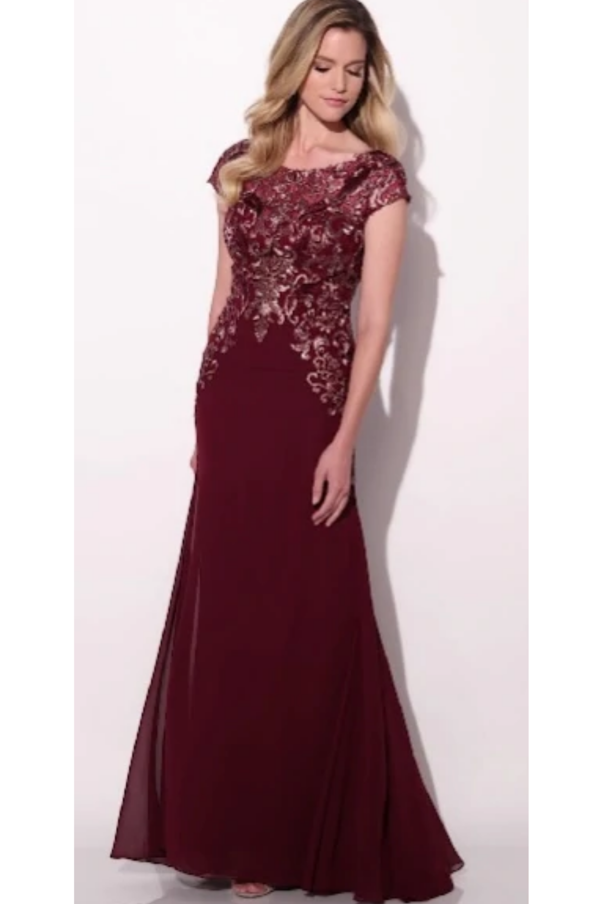 Lace Illusion Cap Sleeve Gown - Park Lane Styling & Consulting
