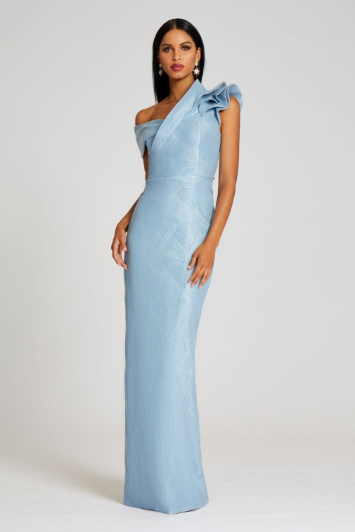 Metallica Jacquard Ruffle Gown - Park Lane Styling & Consulting