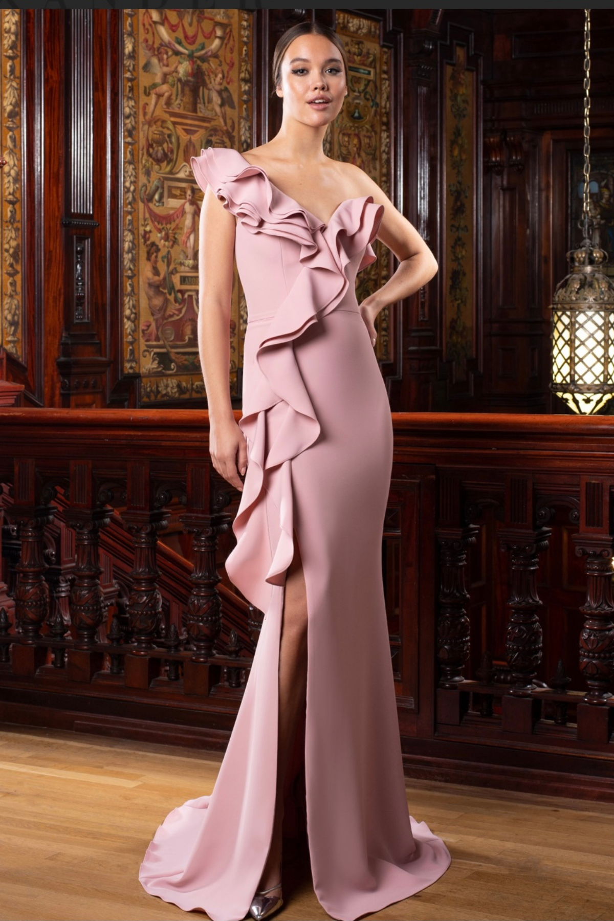 One Shoulder Ruffle Gown - Park Lane Styling & Consulting