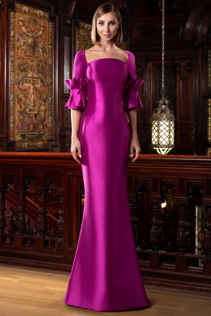 Stunning 3/4 sleeve with Pleated cuff gown - Park Lane Styling & Consulting